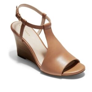 Cole Haan | Maddie Tan Leather Wedge Sandals